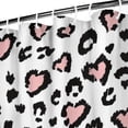 thumbnail image 3 of Pink and Black Of Leopard Print Shower Curtain 72"x72" ,Bathroom Decorative Shower Curtains Set with 12 Hooks,Modern Waterproof Washable Shower Curtain, 3 of 6