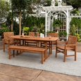thumbnail image 2 of Afuera Living 6-Piece Extendable Outdoor Patio Dining Set in Brown, 2 of 5