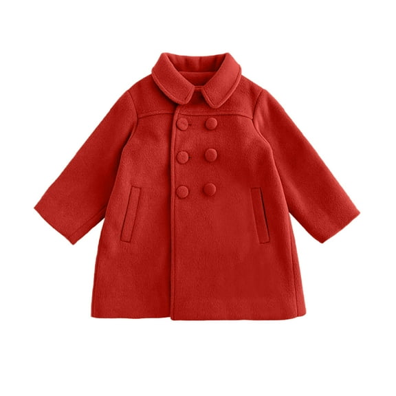 HAiming Toddler Girls Dress Jacket Kids Long Sleeve Button down Trench Coat Winter Warm Outerwear with Pocket