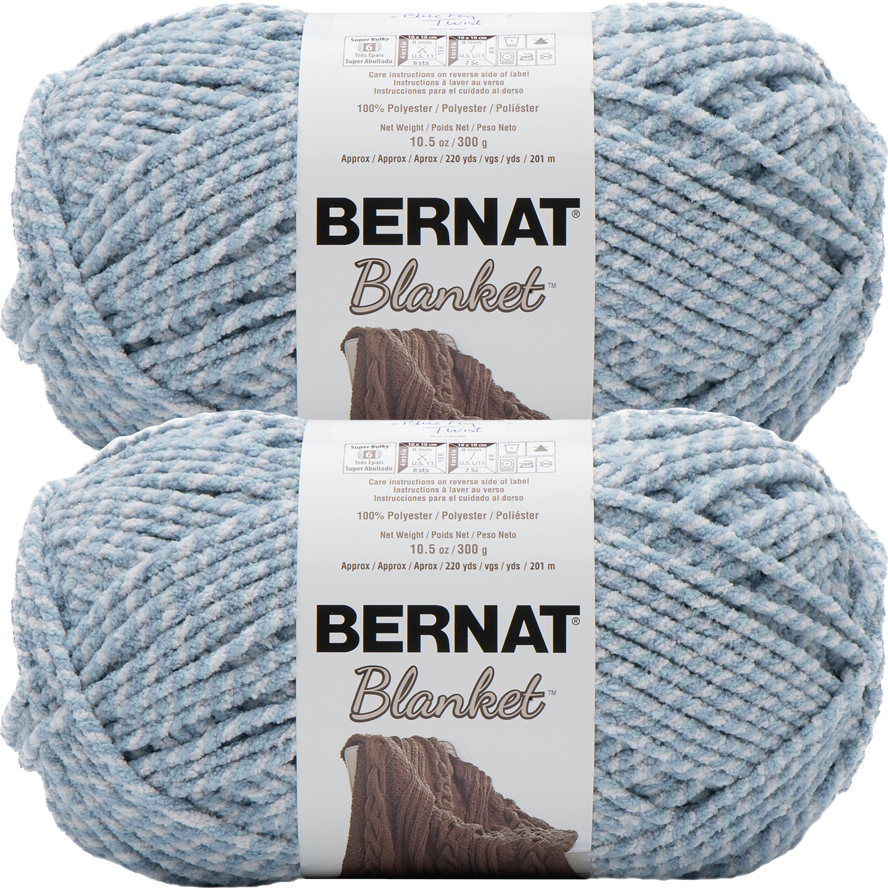 Bernat Blanket Big Ball Yarn-Fog Twist, Multipack Of 2
