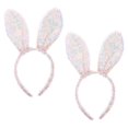thumbnail image 1 of Bunny Ear Headband 2Pcs Pink Sequin Comfortable Longwear for Easter, 1 of 5