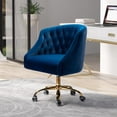 thumbnail image 2 of 14 Karat Home Swivel Office Chair with Gold Base, Extra Large Size  Adjustable Desk Chair for Computer Desk, Navy, 2 of 9