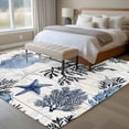 thumbnail image 4 of Navy Blue Sea Turtle Coastal Area Rugs 5'x8', Small Throw Rugs for Classroom Bedroom, Beach Black Coral Nautical Vintage Indoor Outdoor Rug Non-Slip Low Pile Carpet Runner Reversible Floor Mats, 4 of 8