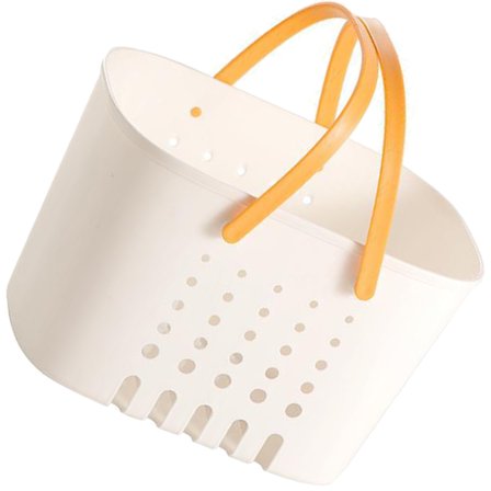 Toiletry Organiser Stand Shower Bath Basket Snack Organizer 25x18cm Yellow