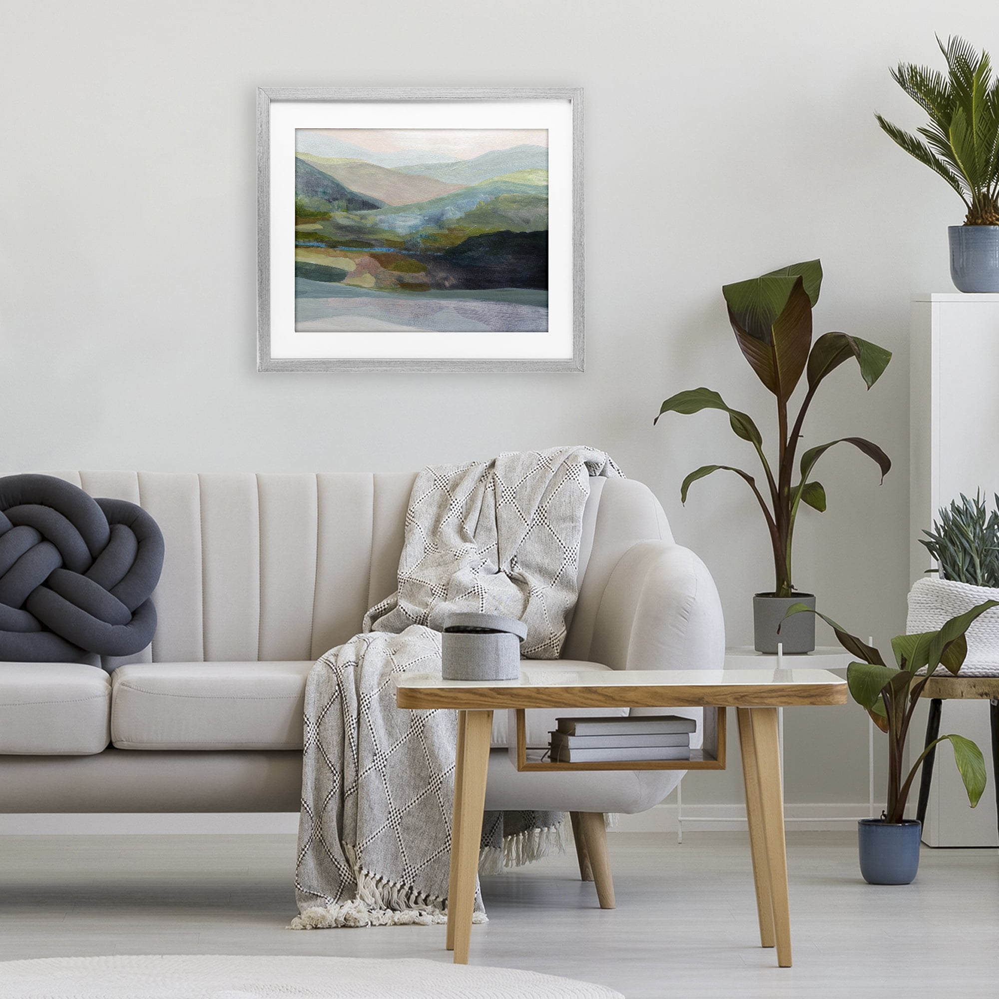 Stupell Industries Misty Morning Mountain Gradient Gray Framed Print Under Glass, design by Farren Lee