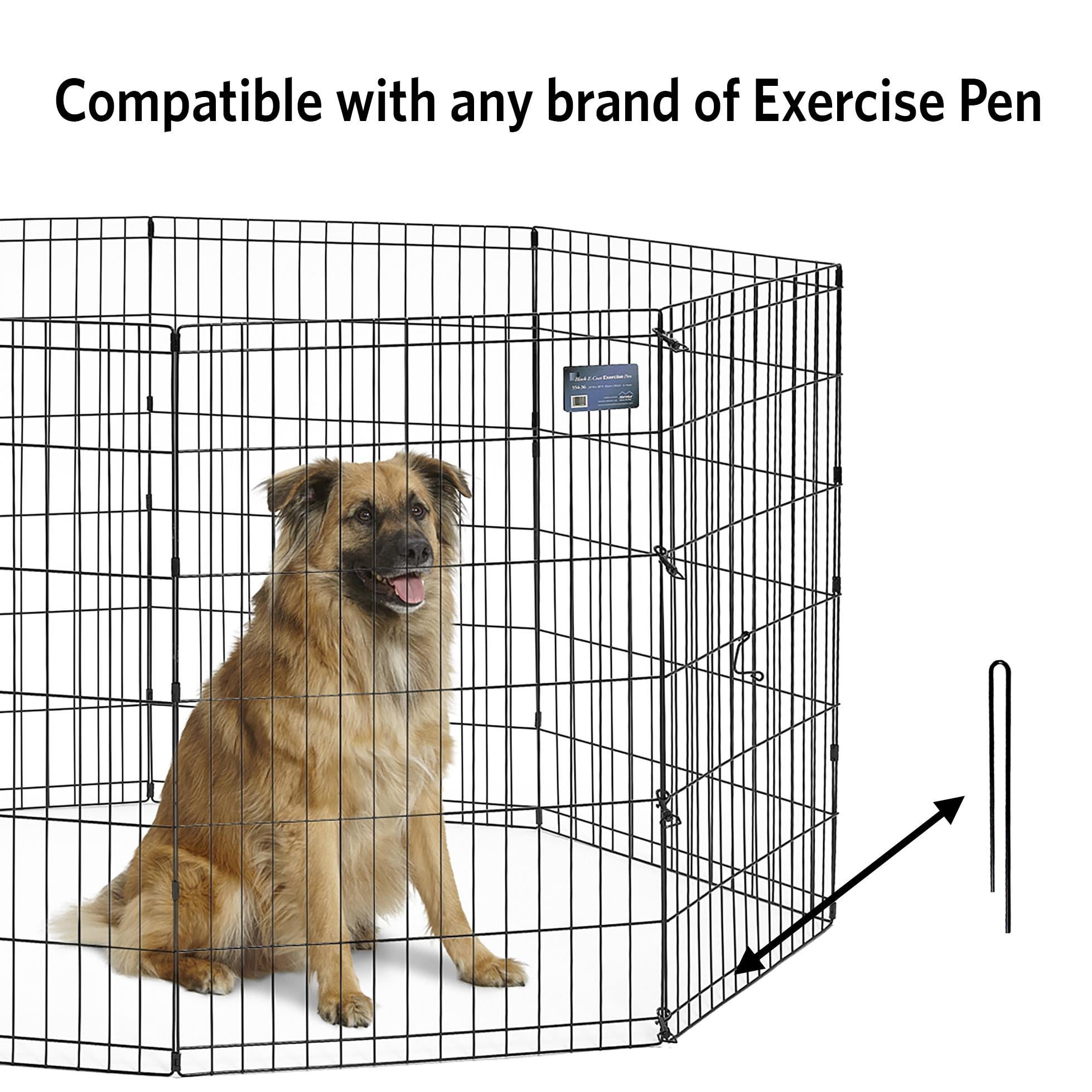 MidWest Homes for Pets 9 inch Replacement Dog Exercise Pen Securing Ground Stakes, Black