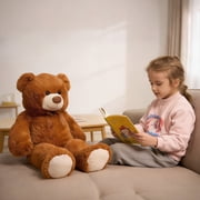 HollyHOME Giant Teddy Bear Big Plush Stuffed Animal Soft Cuddly Toy Gift for Girlfriend Kids Valentines Day 36 Inch Brown