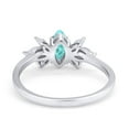 thumbnail image 3 of Art Deco Wedding Ring Marquise Paraiba Tourmaline CZ 925 Sterling Silver Size 7, 3 of 5