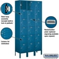 thumbnail image 2 of Salsbury Industries 66362BL-U Six Tier Box Style 36-Inch Wide 6-Feet High 12-Inch Deep Unassembled Standard Metal Locker, Blue, 2 of 4