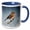 Blue/White, variant on 3drose, American Robin Vector Art Design Isolated Against a Blue Background, 11oz Two-tone Blue Mug