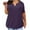 Purple, variant on Fmbrln Womens Plus Size Summer Short Sleeve Tops Casual V Neck Solid Color T-shirts Vacation Beach Comfy Tees Khaki XL