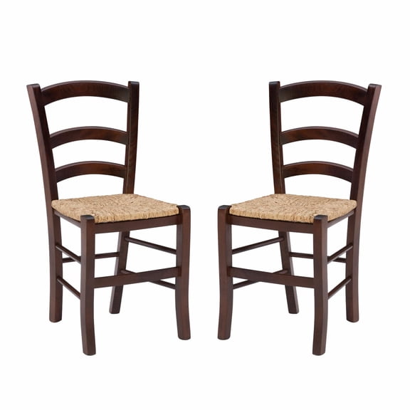 Linon Home Decor CH244WAL02ASU Carmelo Side Chair, Walnut - Set of 2
