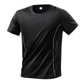 thumbnail image 5 of Mens Crew Neck T-Shirts Short Sleeve Solid Color Casual Workout Shirts Nylon Quick Dry Moisture Wicking Athletic Tops Summer Side Breathable Mesh Running Outdoor Activewear, 5 of 8
