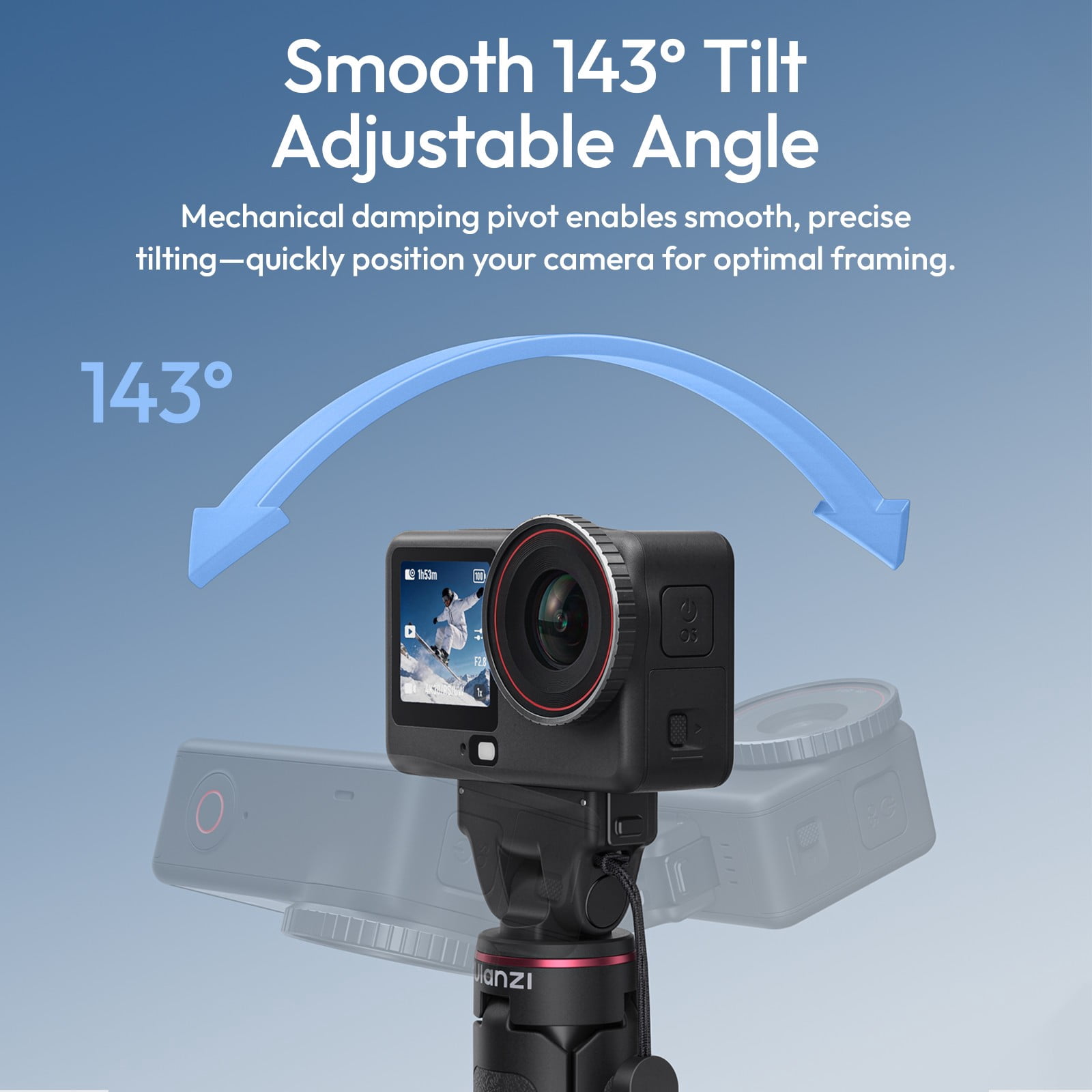 Ulanzi MT99 Mini Tripod Selfie Stick for Action Cameras, Magnetic Mount Portable Vlogging Grip with Extendable Tripod Stand