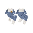 thumbnail image 2 of Loicainy Infant Baby Boy Fall Clothes Set 3 6 12 18 Months Long Sleeve Contrast Color Romper + Pants Outfits, 2 of 9