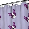 thumbnail image 3 of Purple Boston Terrier Puppy Shower Curtain 84"x72" ,Bathroom Decorative Shower Curtains Set with 12 Hooks,Modern Waterproof Washable Shower Curtain, 3 of 6