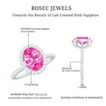 thumbnail image 5 of Oval Cut Lab Created Pink Sapphire Ring with Diamond Halo for Women - AAAA Grade, 14K White Gold, US 3.00, 5 of 9