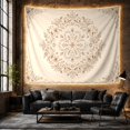 thumbnail image 6 of Floral Mandala with Layered Vines and Scalloped Border, Cozy Rustic for Plant Lovers, Botanical Wall Art, Housewarming Gift, Tapestry Wall Hanging for Bedroom and Study Room, 6 of 7