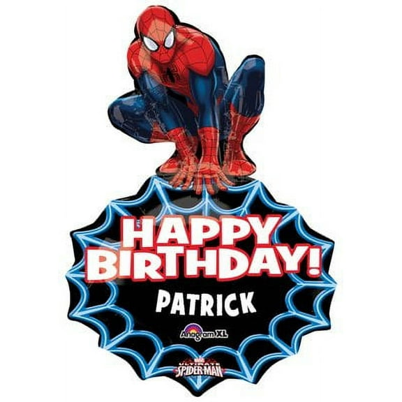1 (one) 33" SPIDER-MAN PERSonALIZED Birthday Party Mylar Balloonorations Supplies Movie
