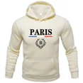 thumbnail image 2 of Sudadera con capucha deportiva informal para hombre, Jersey holgado de primavera y otoño con letras "PARIS" para parejas, estilo Hip-hop, Fitness y ocio, novedad de 2024, 2 of 5