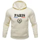 thumbnail image 2 of Sudadera con capucha deportiva informal para hombre, Jersey holgado de primavera y otoño con letras "PARIS" para parejas, estilo Hip-hop, Fitness y ocio, novedad de 2024, 2 of 5