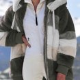 thumbnail image 1 of Abrigo de felpa suelto Moda Casual Chaqueta con capucha Suave cálido Otoño Invierno para mujer MABOTO Ejercito Verde/3XL, 1 of 3