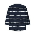 thumbnail image 5 of Plus Size 3/4 Length Sleeve Shirts for Women Dressy Casual V-Neck Stripe Printed Tunic Tops Business Work Blouses Tees, 5 of 5