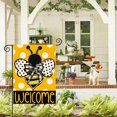 thumbnail image 2 of Summer Polka Dot Bee Welcome Garden Flag 12x18 Inch Double Sided Outside, Seasonal Holiday Burlap Yard Outdoor Decoration, 2 of 6