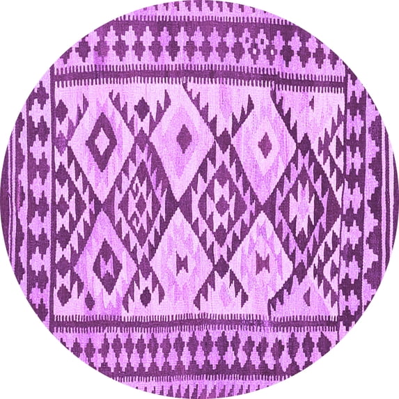 Ahgly Company Indoor Round Southwestern Purple Country Area Rugs, 7' Round