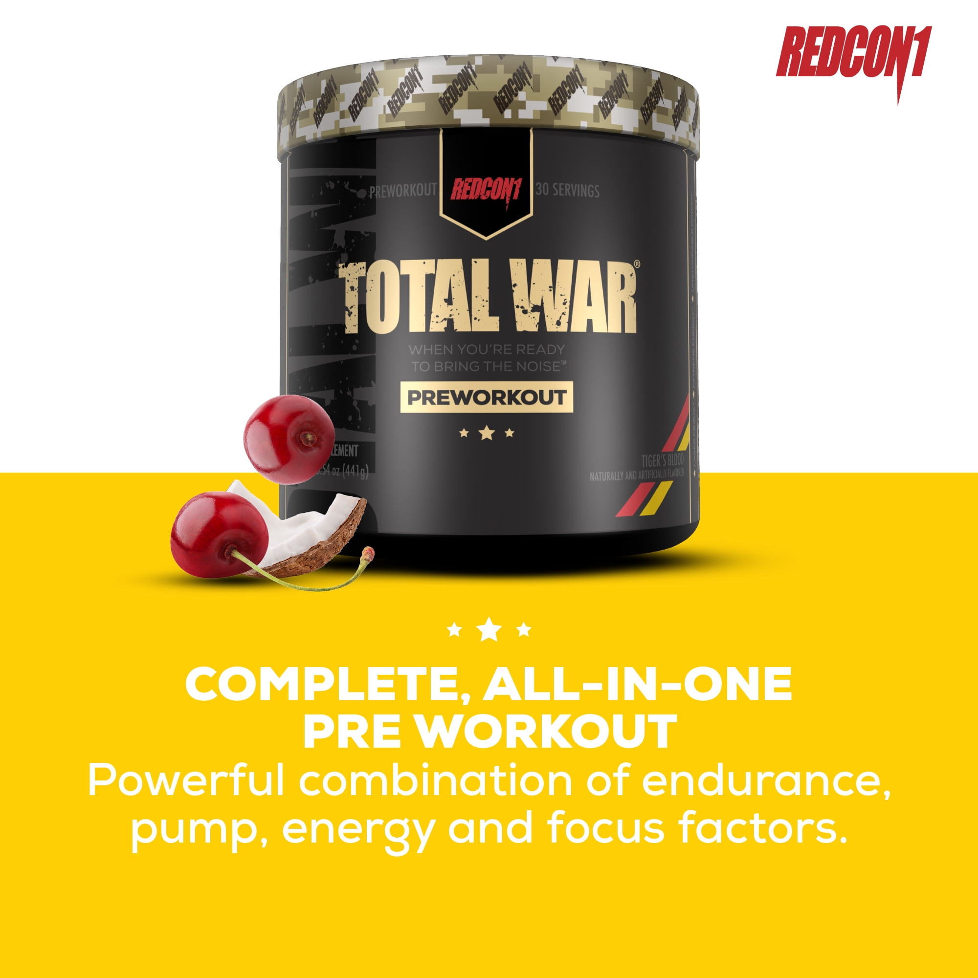 Redcon1 Total War Preworkout Green Apple Powder 30 Servings Walmart Com