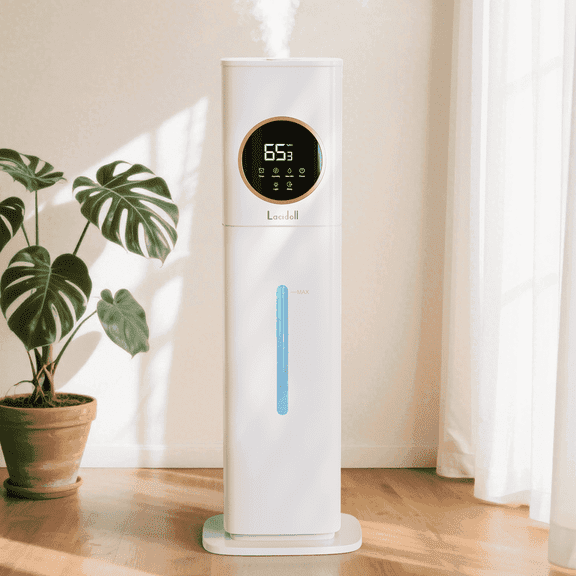 2.1Gal/8L Cool Mist Humidifier for Room Bedroom, Large Room Humidifier for Home Whole House, Quiet Ultrasonic Humidifier with Night Light, White, Lacidoll
