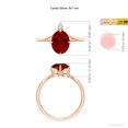 thumbnail image 5 of ANGARA Lab Grown 2 Ct Prong-Set Oval Ruby Chevron Engagement Ring for Women in 14K Rose Gold (Size-9x7mm) | July Birthstone, Birthday, Anniversary, Jewelry Gift for Women | Lab-Grown Ruby Ring, 5 of 8
