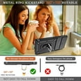 thumbnail image 6 of for Google Pixel 6 Case with HD Screen Protector, Build in 360° Rotating Ring Kickstand [Military Grade] Protective Case for Pixel 6, Black, 6 of 7