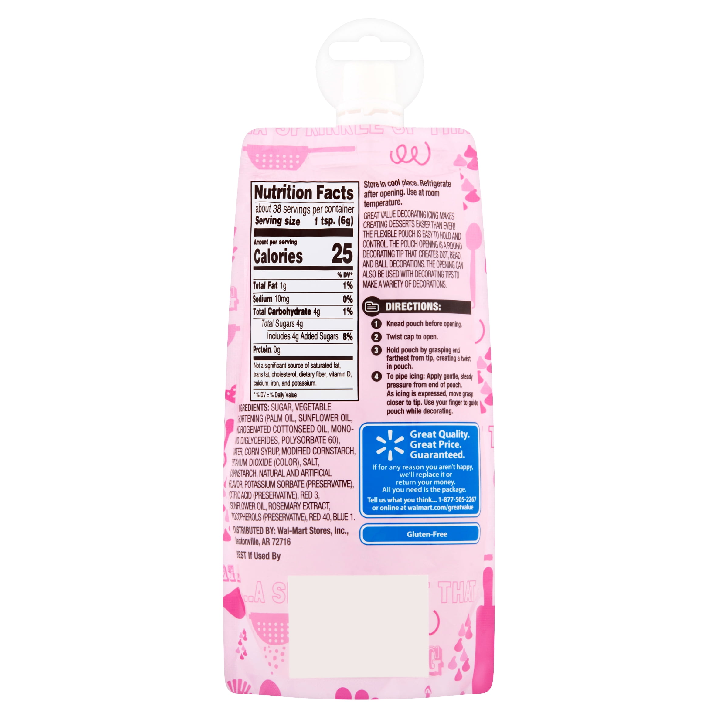 Great Value Pink Decorating Icing, 8 oz