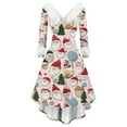 thumbnail image 2 of Christmas Dresses for Women Women's Fashion Elegant Autun And Winter Long Sleeve V-Neck Christmas Print Dress for Holiday Party,Beige,L, 2 of 5