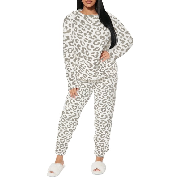 Conjunto de Pijama para Mujer Shendy Vendy Manga Larga Cuello Redondo con Estampado Transpirable