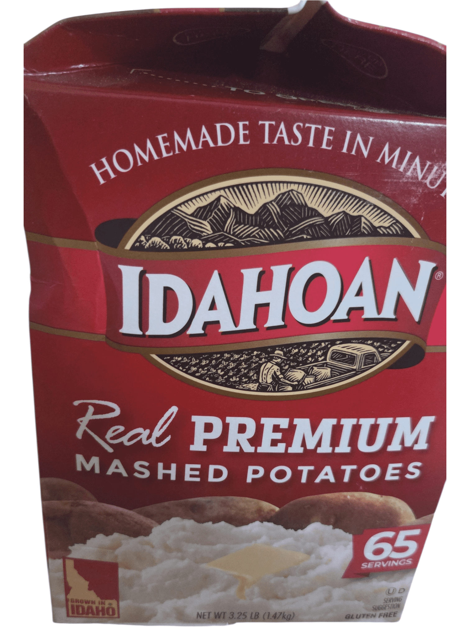 Idahoan Real Mashed Gable Carton, Premium, Valuue 2 Pack ( 3.25lb Carton Each )