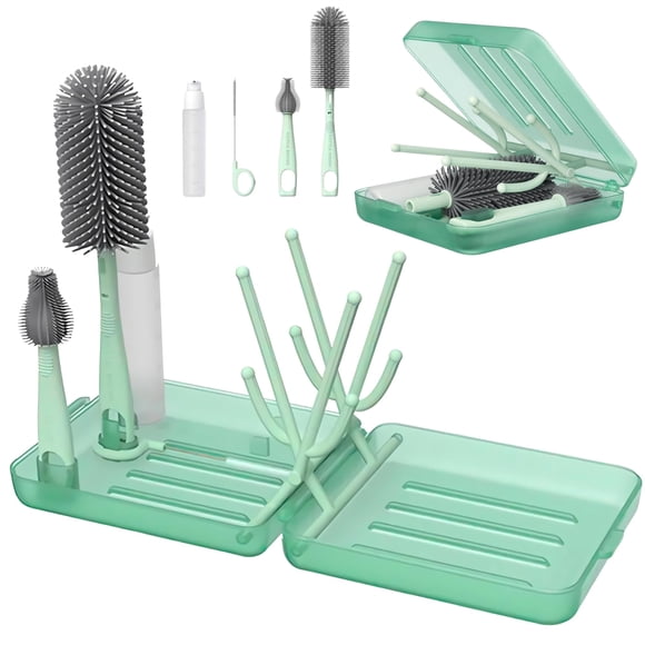 Kit de limpieza para biberones Mombasics 6 en 1 con cepillos de silicona