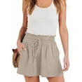 thumbnail image 3 of Women Summer Casual Wide Leg Loose High Waist Drawstring Dressy Shorts 2026 Beach Vacation Clothes Khaki M, 3 of 7