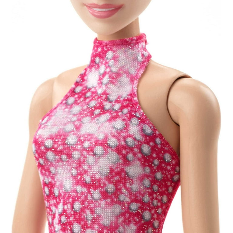 Barbie Ice Skater Doll, Brunette Fashion Doll with Pink Leotard