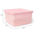 thumbnail image 6 of Mainstays Kids Pink Medium Plastic Storage Bin with Lid, 6 of 6