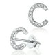 thumbnail image 1 of Pendientes pequeños Silvora de plata esterlina con inicial de circonita cúbica letra C, 1 of 8