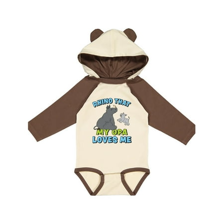 

Inktastic Rhino That My Opa Loves Me with Cute Rhinos Gift Baby Boy or Baby Girl Long Sleeve Bodysuit