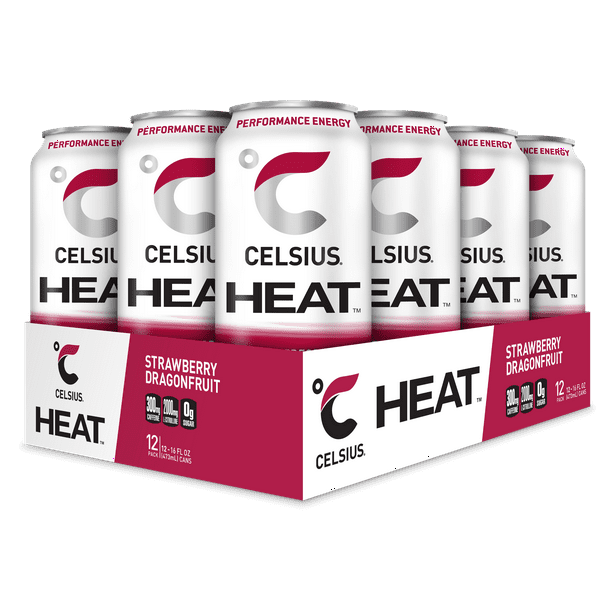 CELSIUS HEAT Strawberry Dragonfruit Performance Energy Drink, Zero
