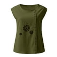 thumbnail image 4 of Pompotops Blouse Décontractée Sans Manches à Boutons Col Rond Ample pour Femmes, 4 of 4