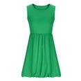 thumbnail image 6 of Yeaiivve Summer Dresses for Girls 2026 Casual Sleeveless Tank Mini Short Dress Crew Neck Bubble Sundress with Pockets Green,9-10 Years, 6 of 7