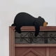 thumbnail image 4 of Oso animal decoración artesanal - hecho a mano/de madera, negro/marrón/blanco, para chimenea/estantería/escritorio, 4 of 5