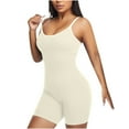 thumbnail image 2 of Viluyesy Womens Shaper Bodysuit, Tummy Control Scoop Neck Seamless Tight Fit Yoga Trainer Shapewear White L, 2 of 6