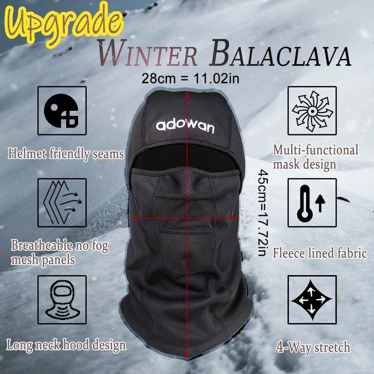 Adowan Winter Balaclava Ski Mask, Windproof Thermal Face  display picture 2
