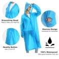 thumbnail image 3 of EMOKING 2 Pack Raincoats for Adults Reusable, EVA Rain Ponchos Lightweight Rain Coat Waterproof Rain Gear for Men and Women(Blue）, 3 of 7